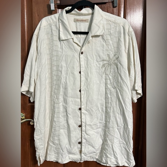 Tommy Bahama Casual Button Down Short Sleeve Short 100% Silk Mens Size XL - Picture 1 of 3